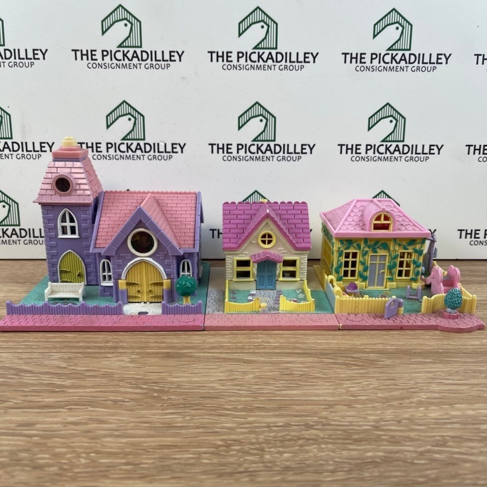 Vintage Polly Pocket Bluebird Toys 1993 1994 Wedding Chapel Cottage Set of 3
